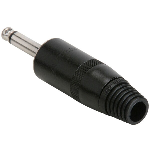 Main product image for Rean NYS225B 1/4" Mono Plug Black For Speaker Cable 092-148